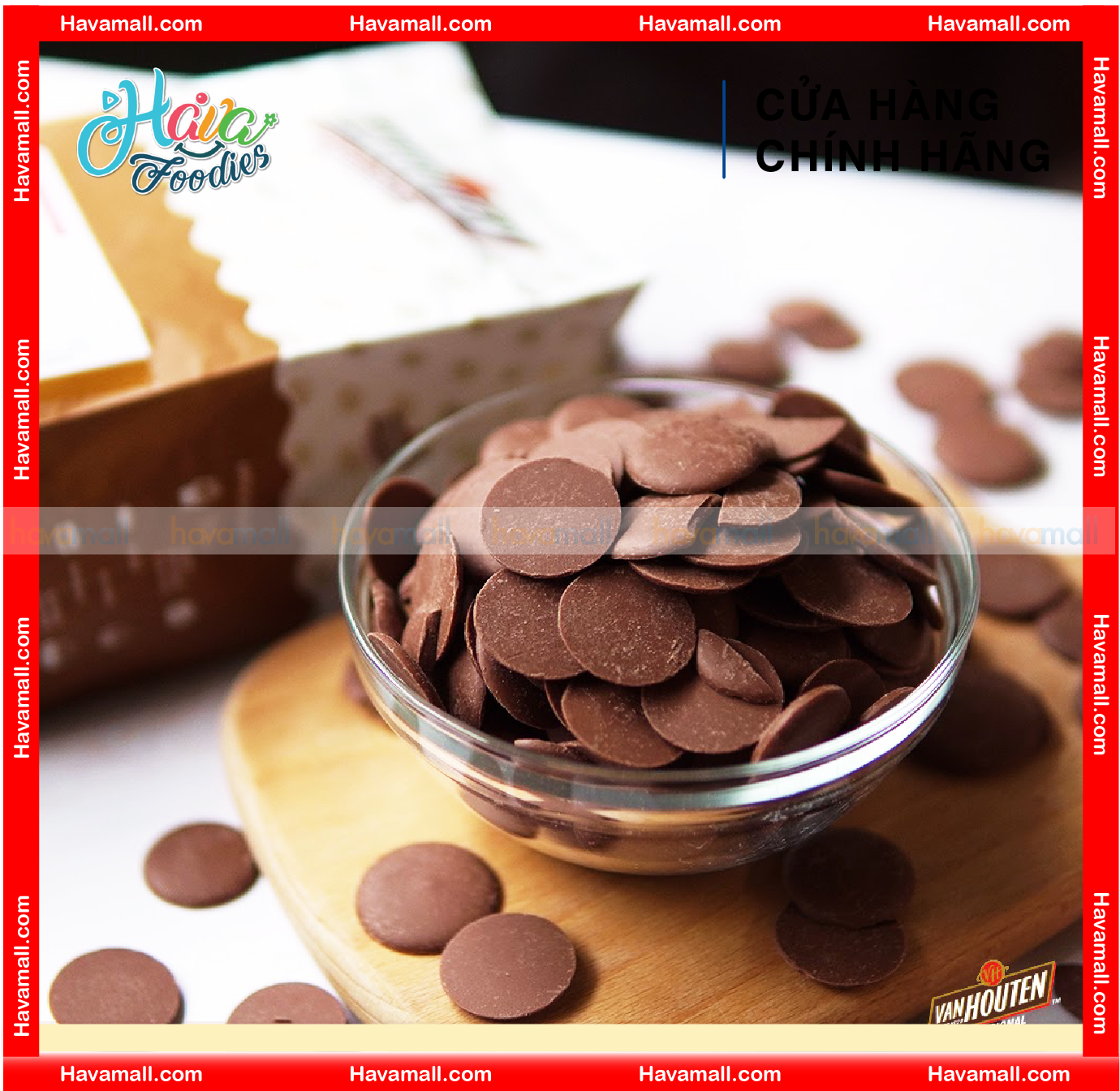 Socola Đen Dạng Nút Van Houten Hủ 100g
