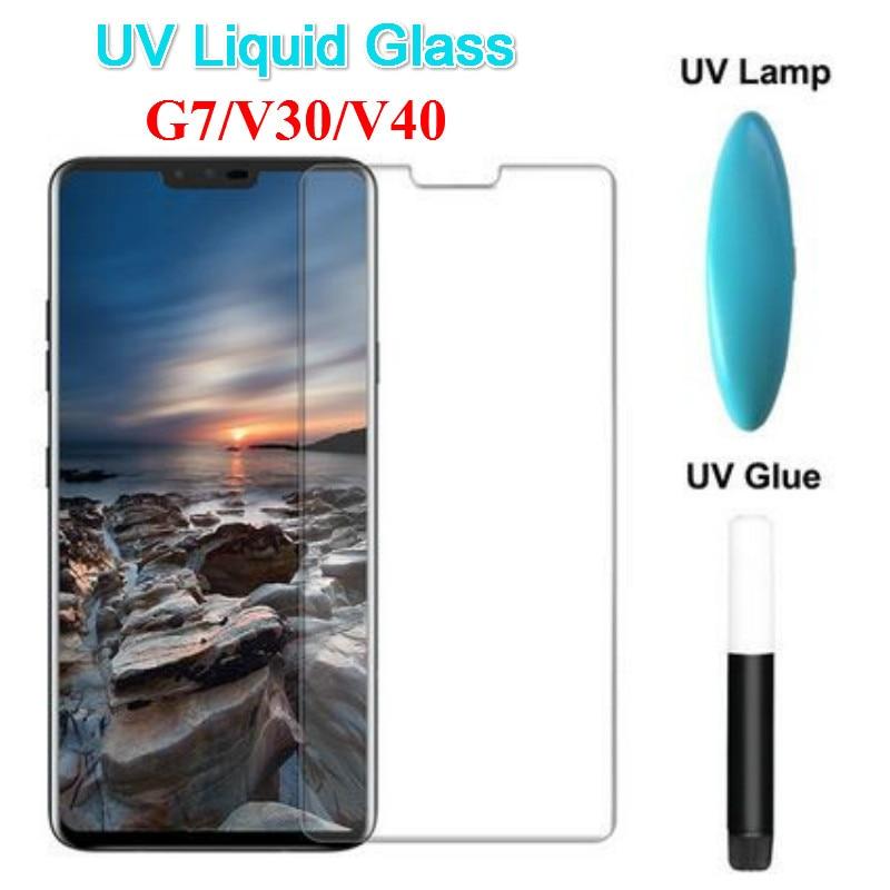 Miếng dán cường lực UV full màn keo nước cho LG V30