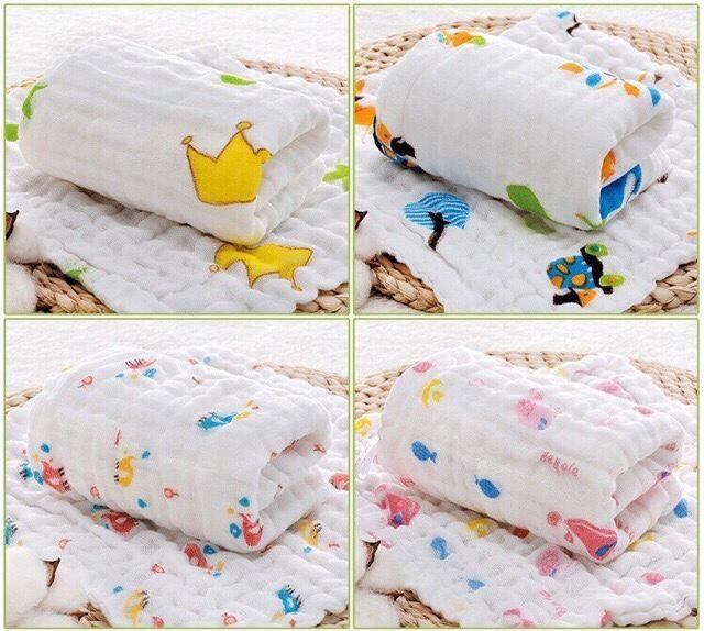 Khăn xô 30*30cm xuất nhật 6 lớp cho bé
