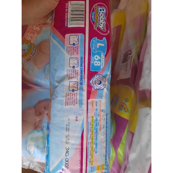 Tã dán bobby mẫu mới size M 76 miếng tặng thêm 6 miếng tả quần  cho bé 6-11kgtã bobby dán size L 68 miếng cho bé 9-13kg