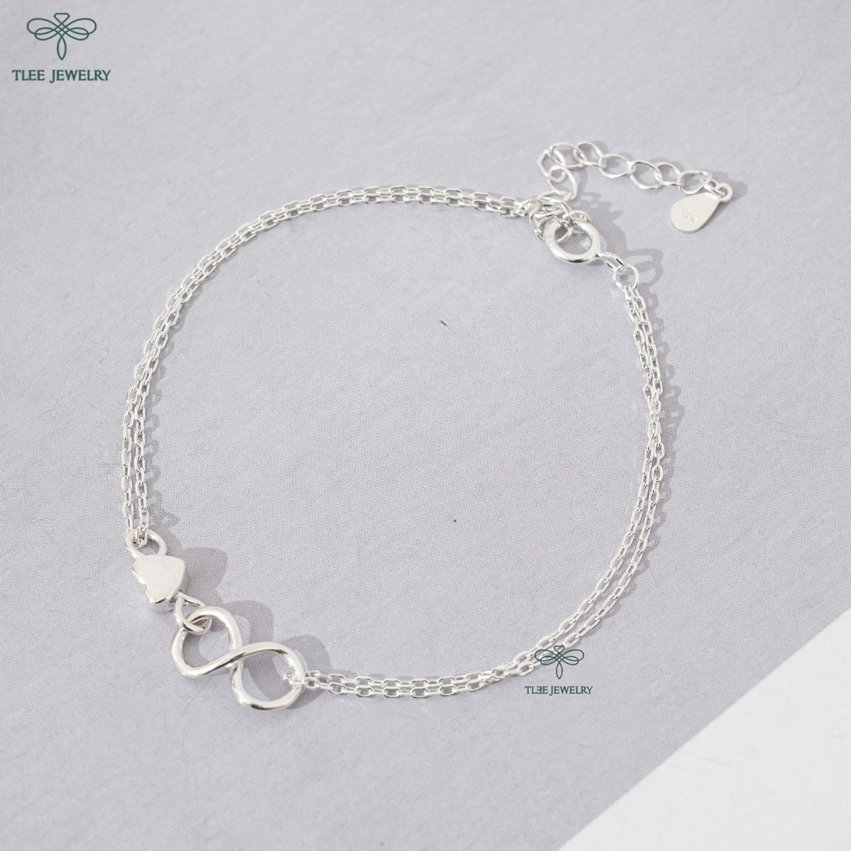 Lắc tay bạc nữ TLEE kép vô cực cá tính TleeJewelry LT0101