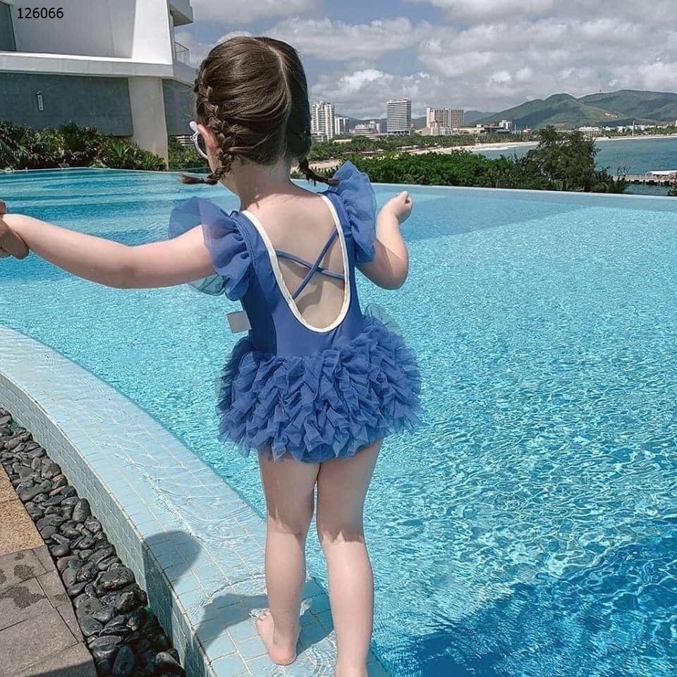 Bikini đồ bơi liền thân công chúa bikini thiên nga đi biển cực xinh cho bé gái