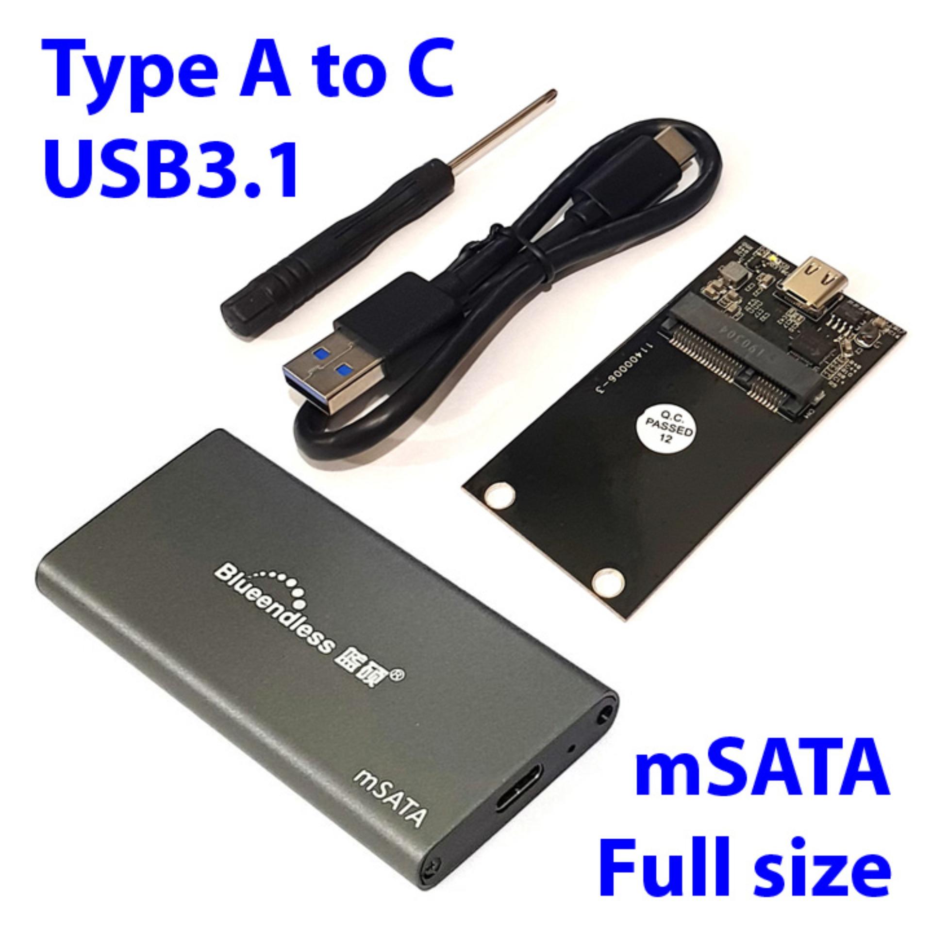 Box SSD mSATA USB-A-C 3.1 Blueendless M3C BX03