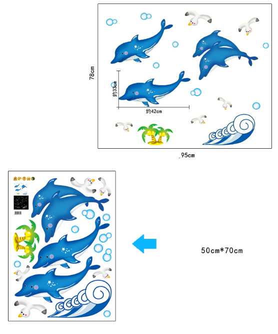 HCM Decal trang trí Cá Heo dạ quang