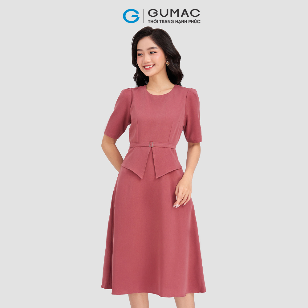 Đầm peplum phối belt gumac dd03028