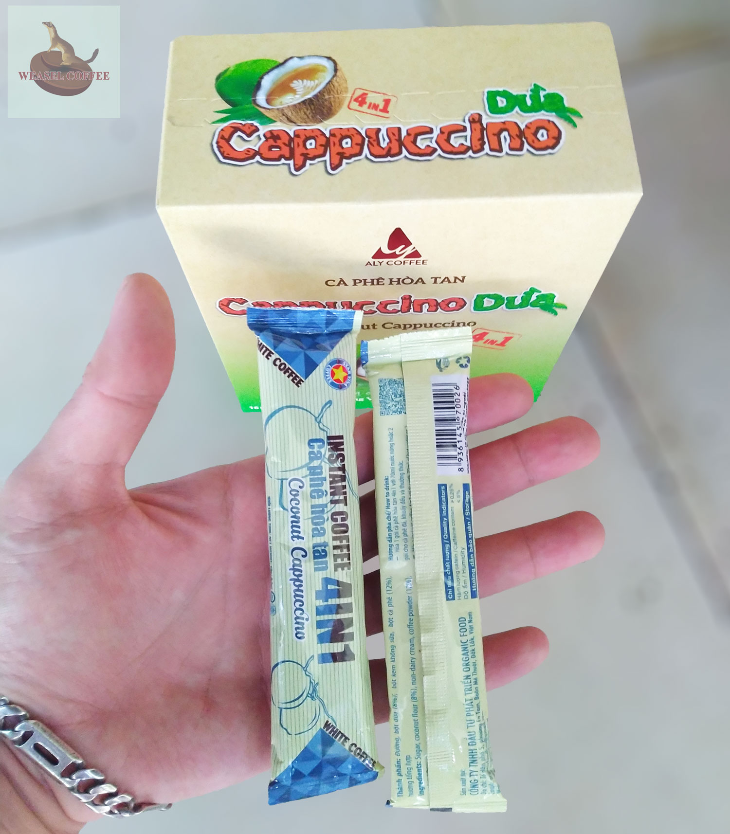 Combo 2 hộp ( 36 gói x 16g ) - Cà Phê Dừa Hòa Tan Cappuccino