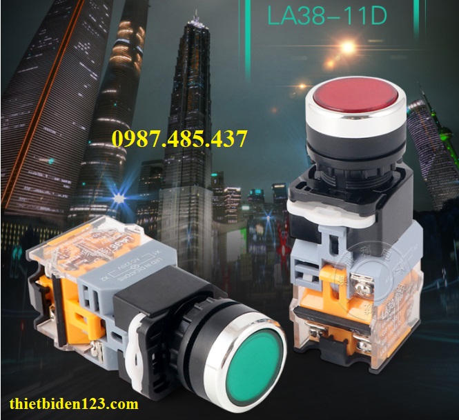 Combo of 10 Push Buttons with Light La38-11D 220V Phi 22mm
