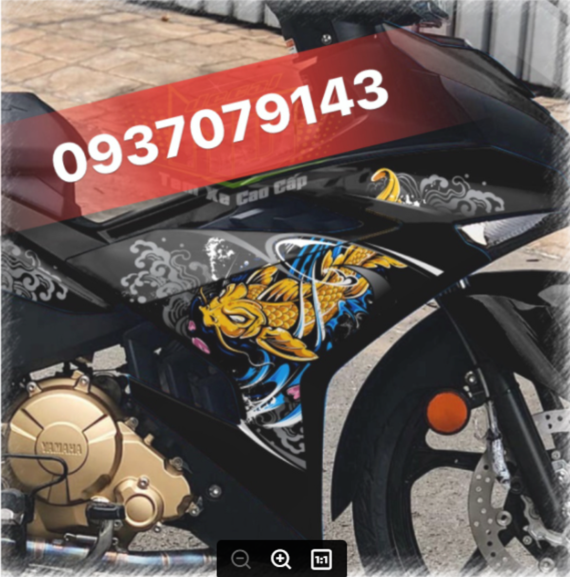 Tem rời xe Exciter 150 cá chép dán xe đen