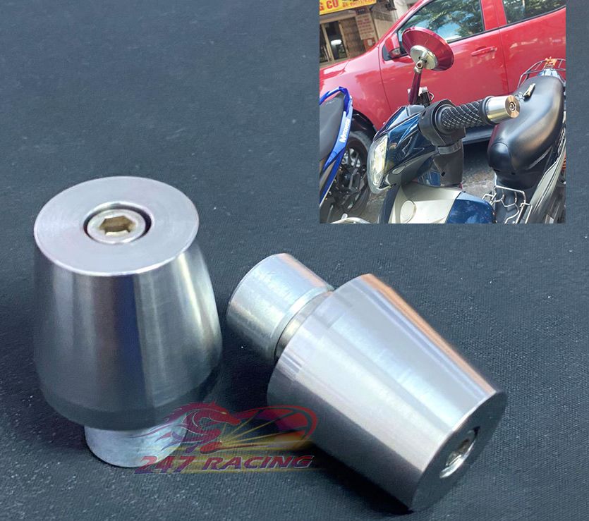 Cặp gù inox304 cnc kiểu sport xipo siêu nặng 280g gắn nhiều loại xe máy chống rung lắc tay lái