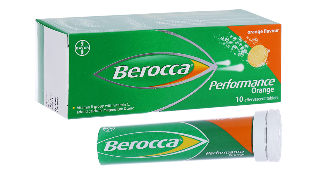 COMBO 2 TUÝP sủi bọt Berocca Performance bổ sung vitamin, tăng đề kháng (tuýp 10 viên)