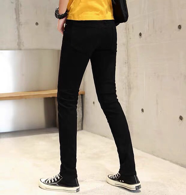 Quần jean nam màu đen trơn co giãn bốn chiều cao cấp đơn giản VNXK 310