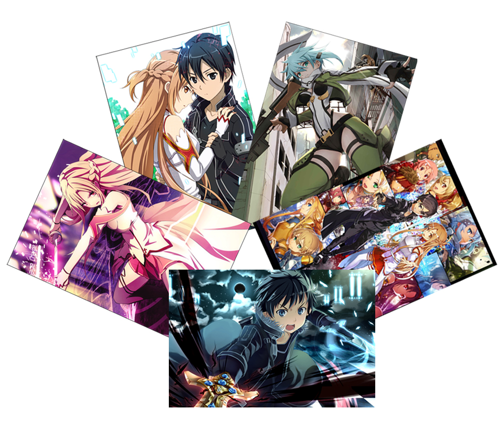Tranh Poster SET 2 tấm Sword Art Online ANIME MANGA A4 tấm khác nhau