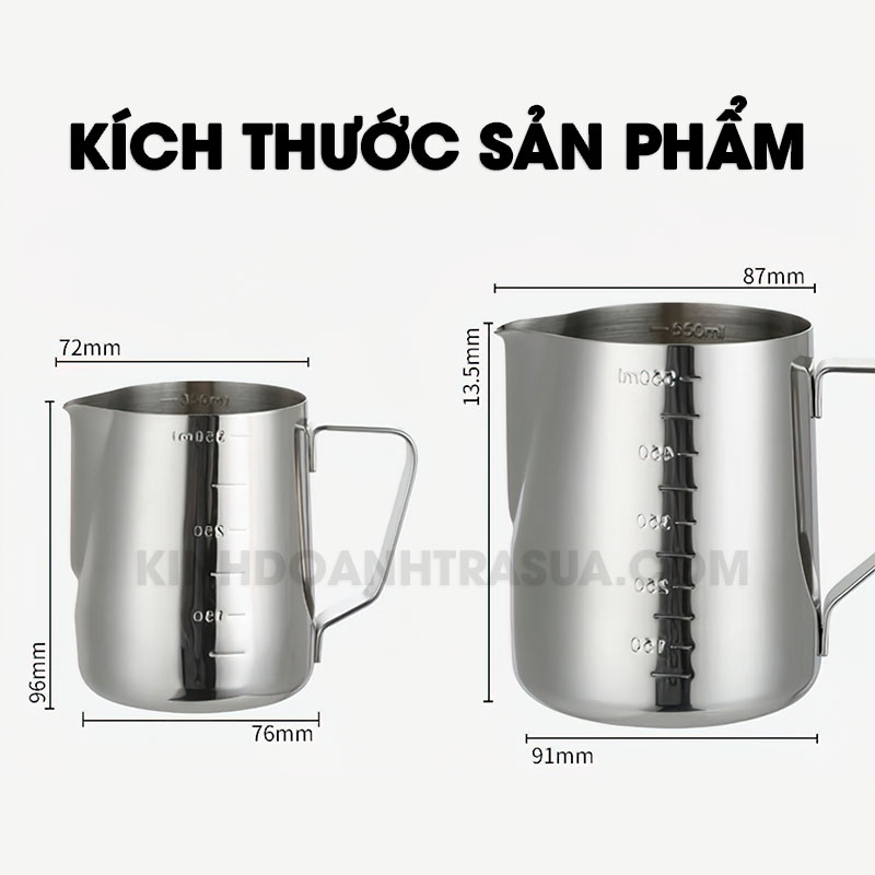 Ca đánh sữa lạnh Inox 350ml 600ml