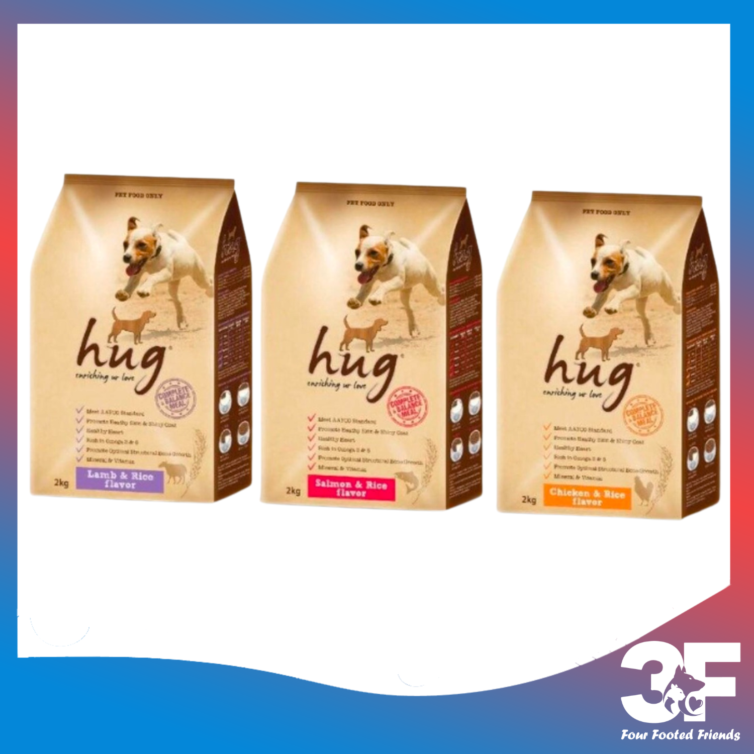 Thức Ăn Hạt Khô Dành Cho Chó Mọi Lứa Tuổi Hug - Bao 2Kg