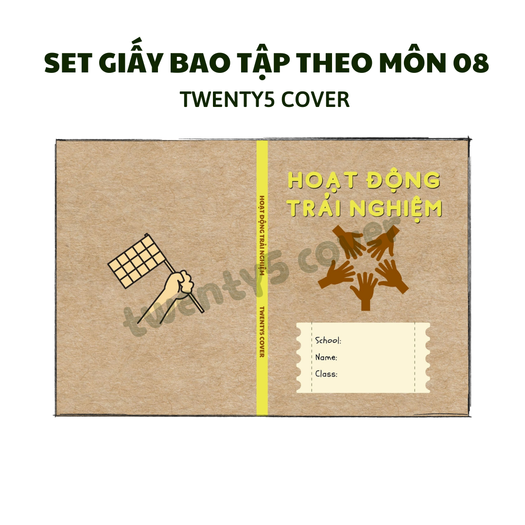 Set giấy bao tập theo môn mẫu số 09