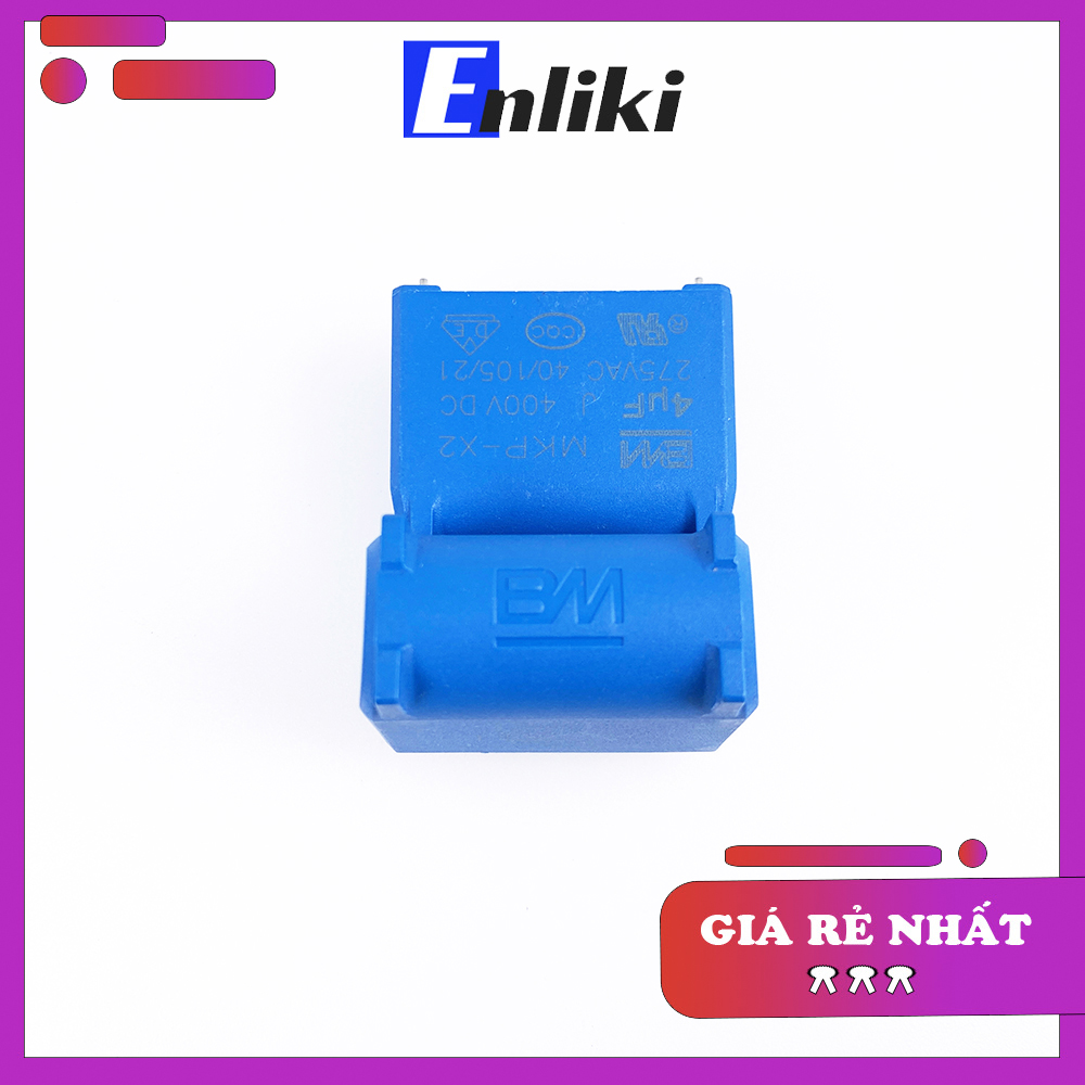 4uF Tụ Bếp Từ 275VAC 400VDC Đứng Xanh