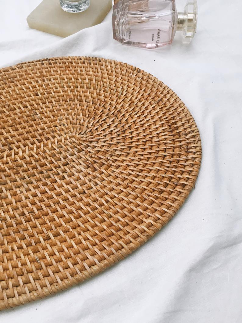 Tấm lót trang trí oval làm từ mây hoa văn truyền thống Việt Nam Nhiều Kích Thước Hình Dạng Và Màu Sắc Xinh Xắn Dùng Để Trang Trí Nhà Cửa Phụ Kiện Chụp Hình, Quà Tặng Cho Bạn Bè Quốc Tế