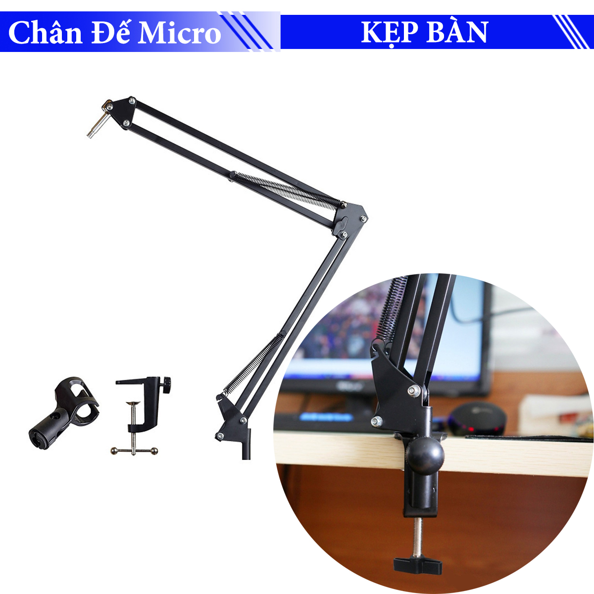Chân đế kẹp bàn cho Micro Thu Âm - LiveStream