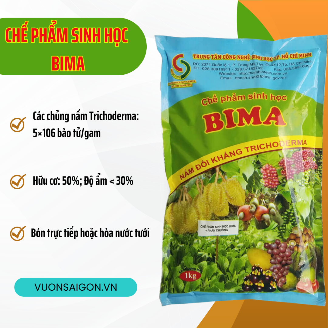 Chế Phẩm Sinh Học Trichoderma – Bima (1kg)  nấm đối kháng, ủ rác hữu cơ, xử lý đất (Vườn Sài Gòn - Vuon Sai Gon)