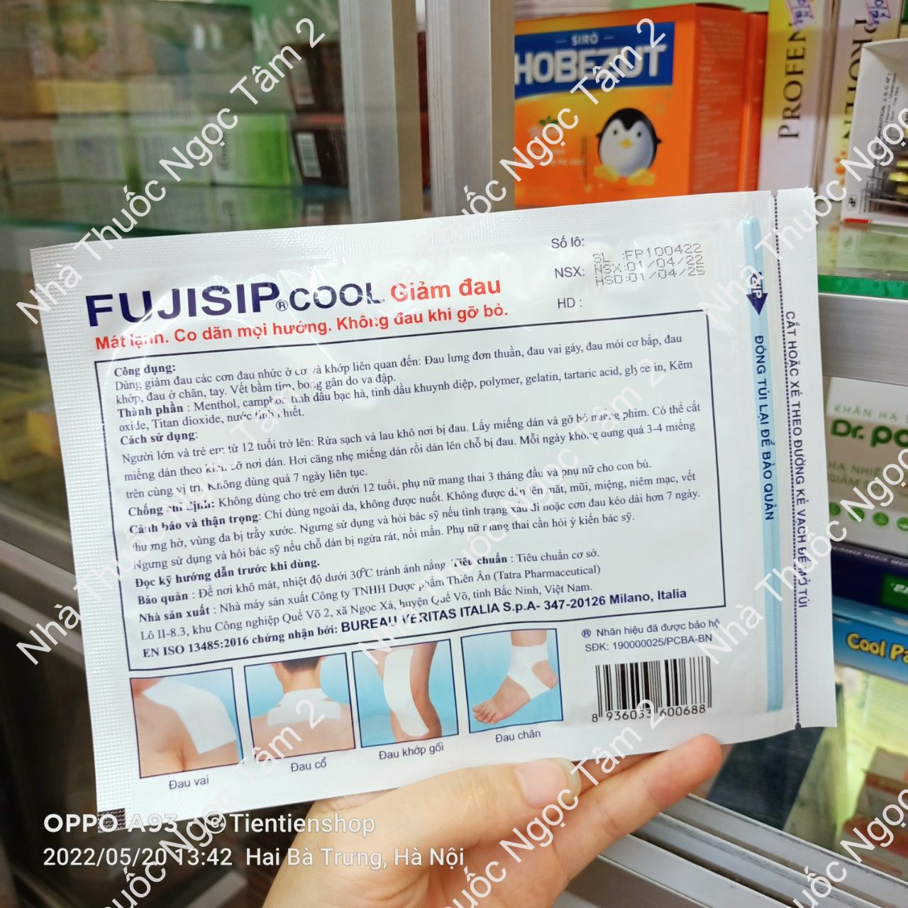 [Ảnh thật] Cao dán giảm đau FUJISIP cool gói 2 miếng mát lạnh