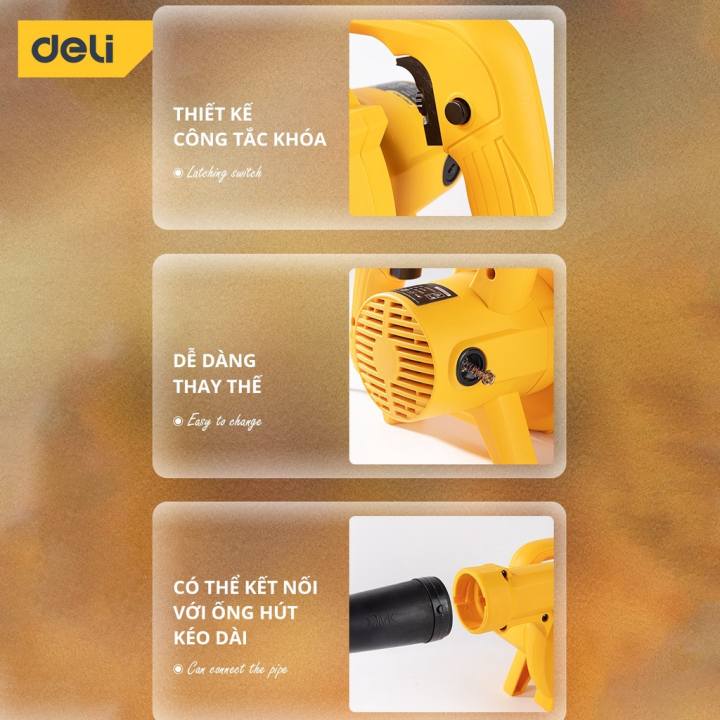 Máy Thổi Bụi Hút Bụi Cầm Tay 2 Chiều Deli Đa Năng - Tùy Chỉnh Tốc Độ 12000 Vòng/Phút g Suất 600W - DL661400/DL661600 - Hình ảnh 8