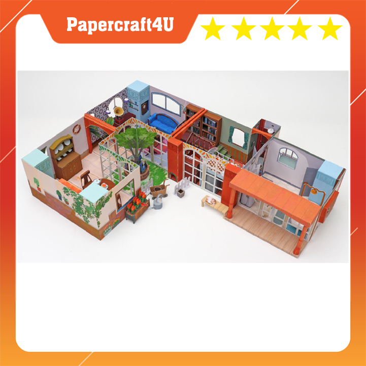 Mô hình giấy 3D Kiến trúc nhà tắm đơn giản