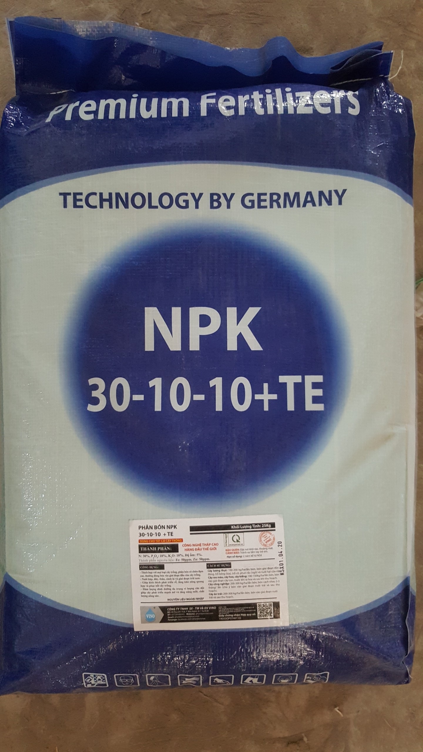 Phân bón NPK 30.10.10 - Công nghệ Đức - Túi Zip 1Kg