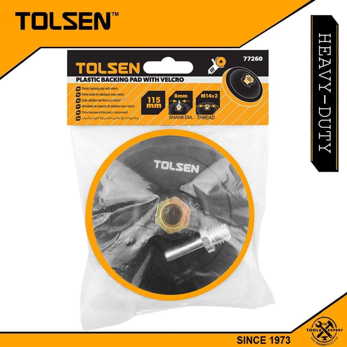 MIẾNG CHÀ ĐỆM CAOSU  CÓ ĐAI ỐC 115mm TOLSEN 77260