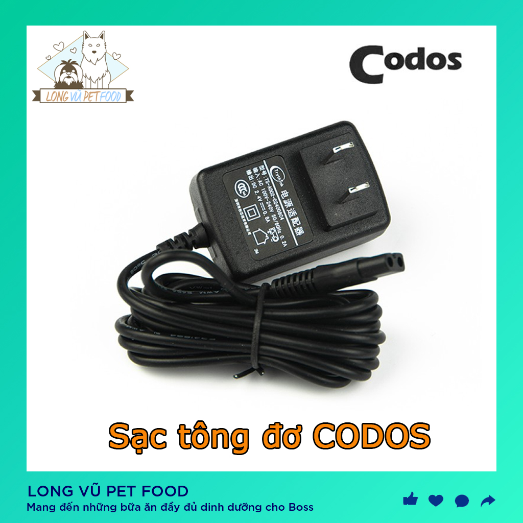 Bộ sạc tông đơ Codos Chính Hãng Codos 6800 Codos 7800 Codos 8000- Long Vũ Pet Food