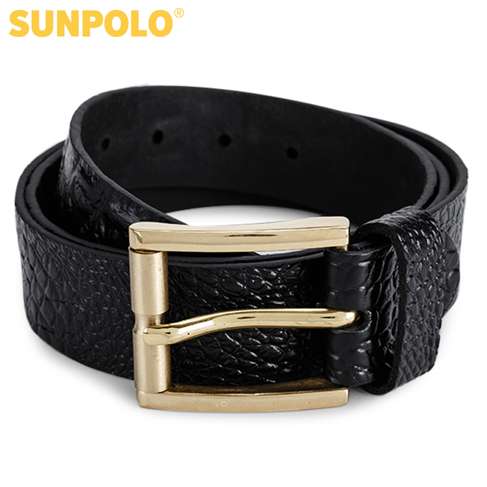 Thắt Lưng Nam Da Bò SunPoLo BS07D (Đen)