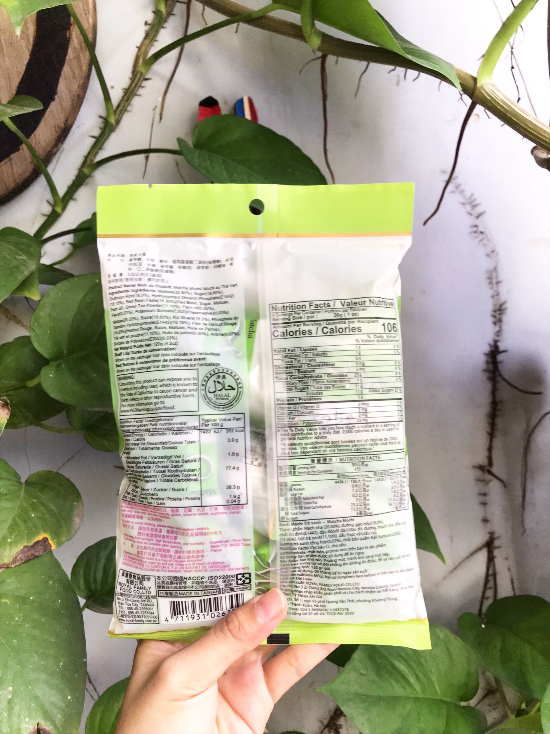 [Date 11/2026]Bánh Mochi Trà Xanh - Matcha Mochi (Gói 120g)