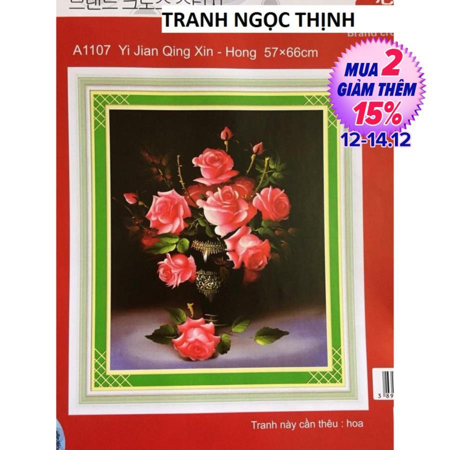 DLH-YA1107-Tranh thêu hoa hồng