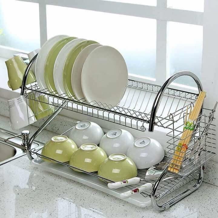 Kệ úp bát 2 tầng inox bền đẹp