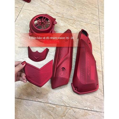 Bộ 5 món bảo vệ đỏ nhám cao cấp cho xe vision 2016-2019 Vindecal BD