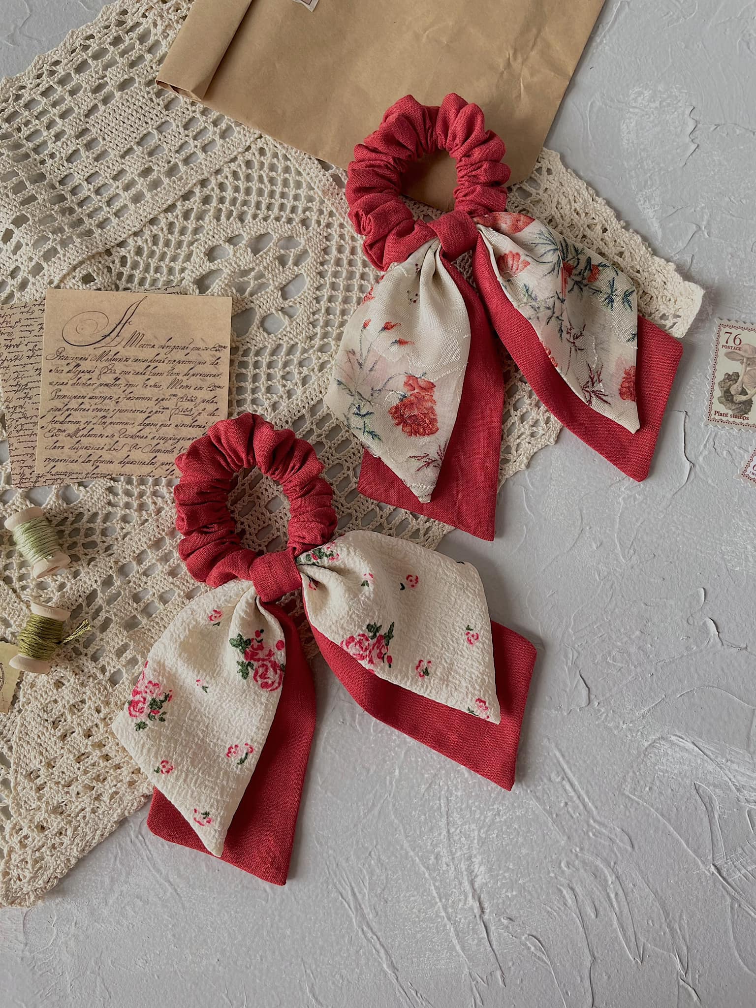 Dây Cột Tóc Scrunchies Linen Handmade