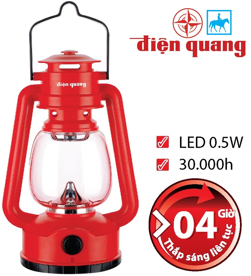 Đèn sạc led 0.5w daylight đq prl04 r điện quang