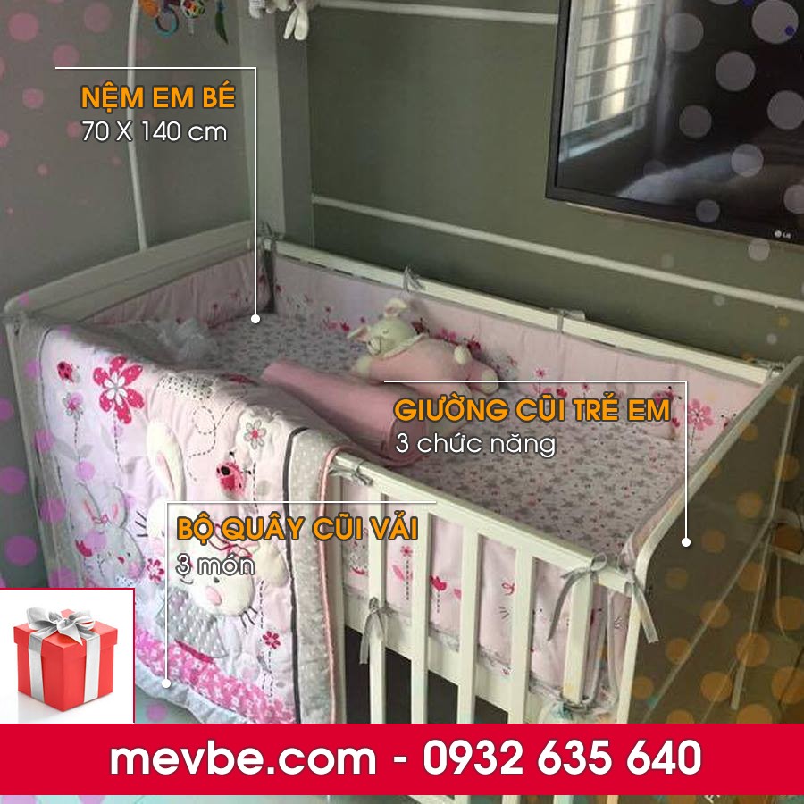 Cũi Marlow trắng - Mẹ Vì Bé
