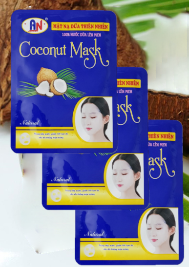 3 miếng mặt nạ dừa thiên nhiên