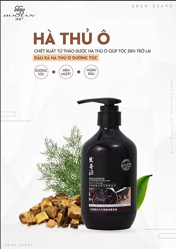 [XẢ KHO] DẦU GỘI HÀ THỦ Ô HỖ TRỢ CHỐNG RỤNG TÓC - TÓC BẠC 400ml