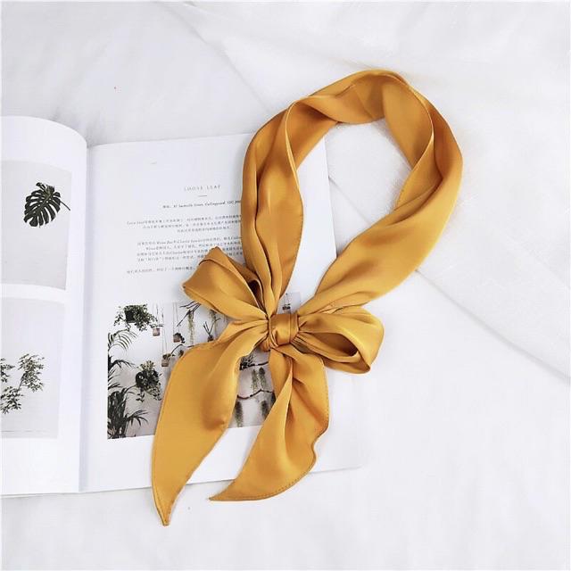 Khăn lụa trơn choàng cổ thanh lịch size 13x138cm