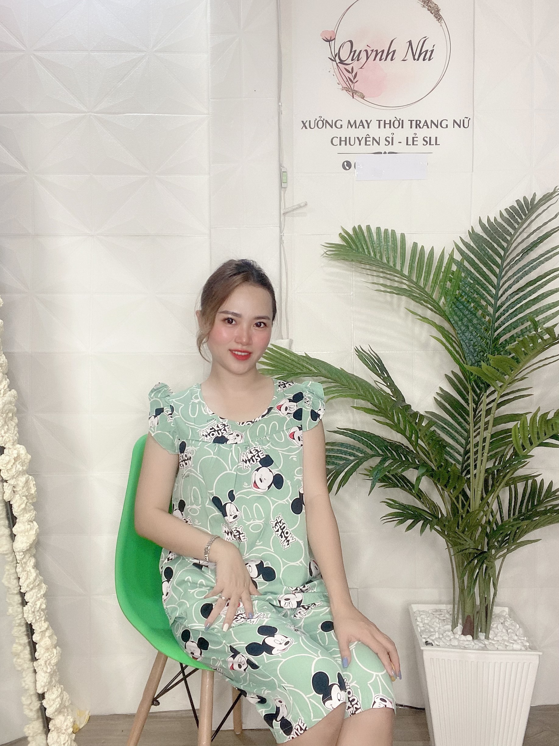 ĐỒ BỘ LỤA LỬNG TAY NHÍ CHUỘT MIC DỄ THƯƠNG - LUA42