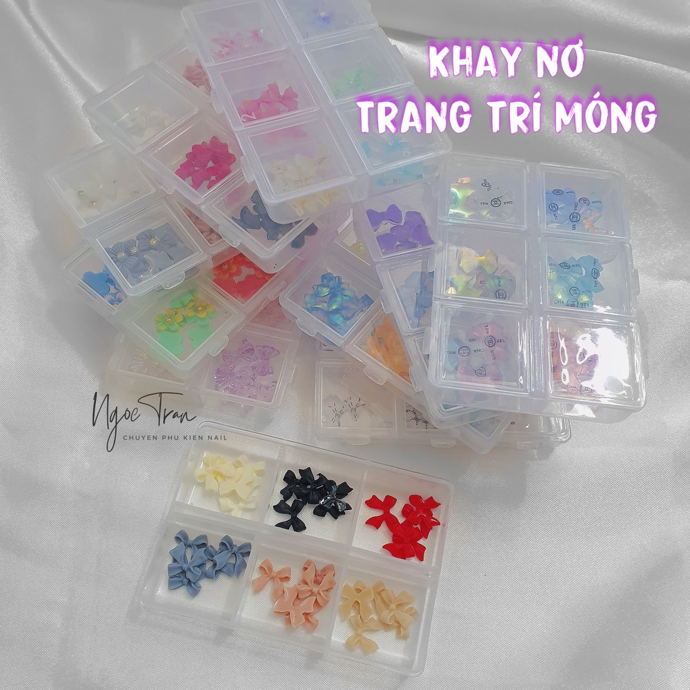 [Siêu Sale] Khay Nơ Đủ Mẫu Trang Trí Móng Tay