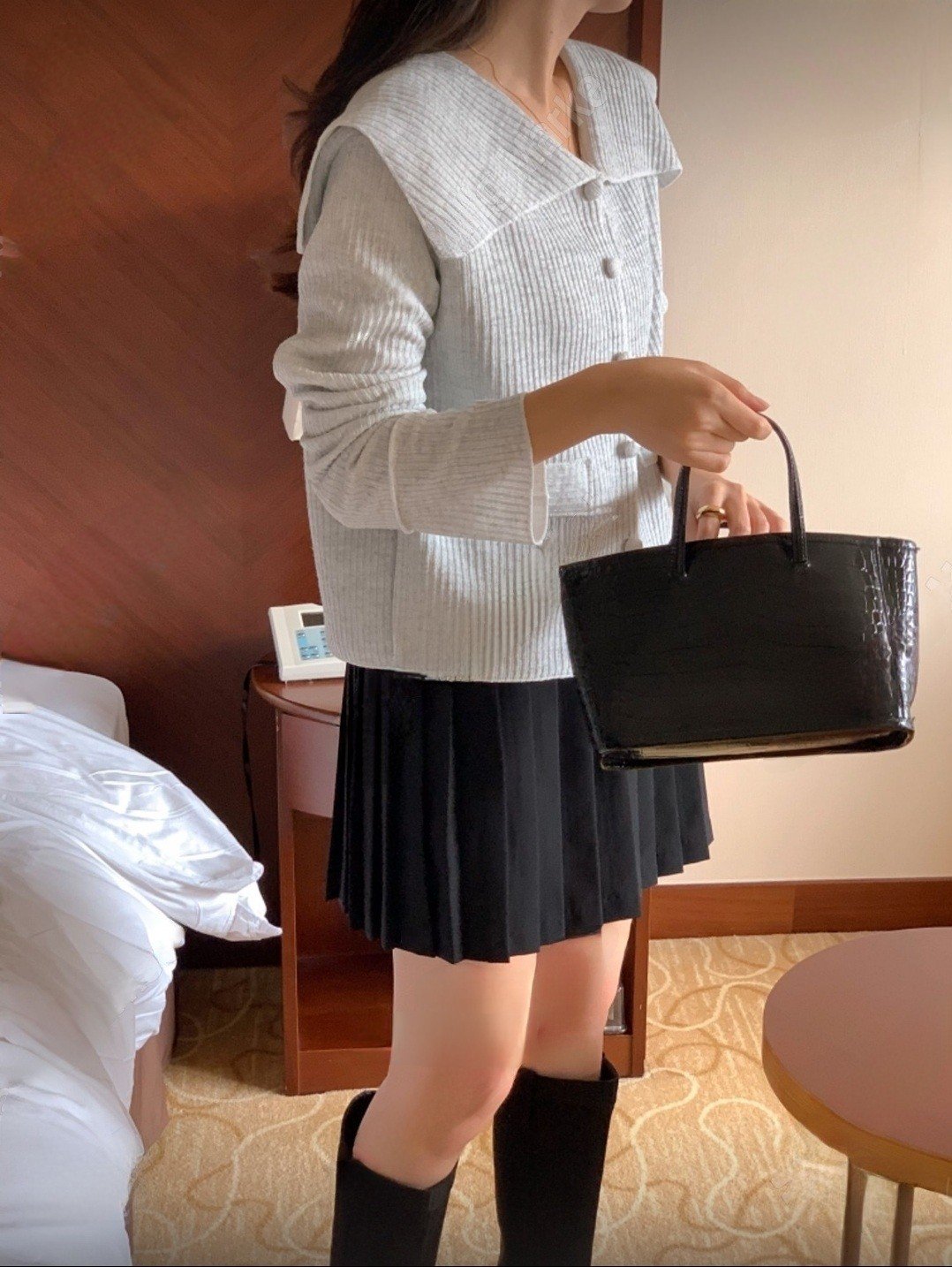 [ogniM Seoul] Áo cardigan len tăm cổ bẻ phong cách Hàn Quốc (Made in Korea)