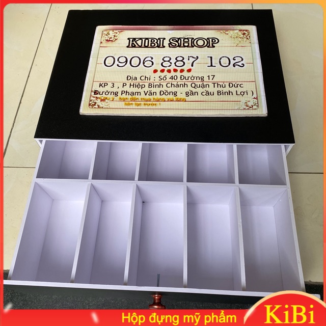 Hộp Đựng Tiền Lẻ Thu Ngân 10 Ngăn Màu Đen