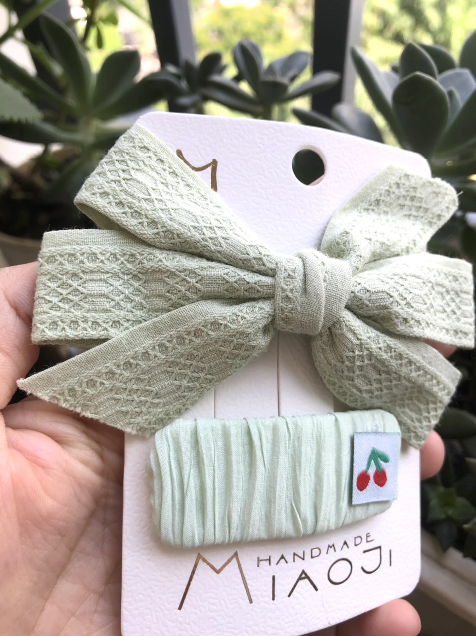 Set 2 kẹp tóc mái 1 nơ tiểu thư 1 kẹp ngang cho bé gái MS 44
