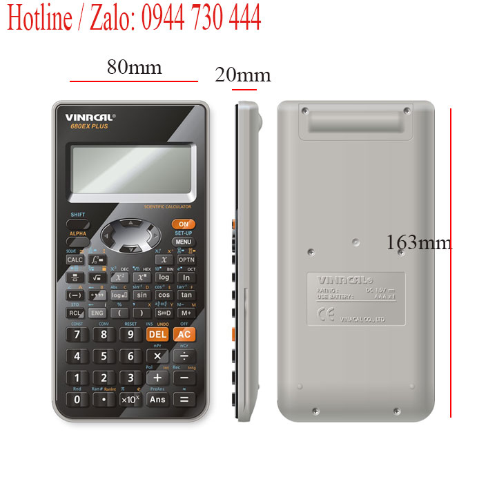 Máy tính học sinh Vinacal 680EX Plus bảo hành 2 năm.