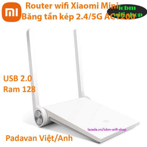 Router wifi Xiaomi Mi Mini băng tần kép 5G AC1200 tiếng Việt Padavan, rom gốc - ICBM wifi shop