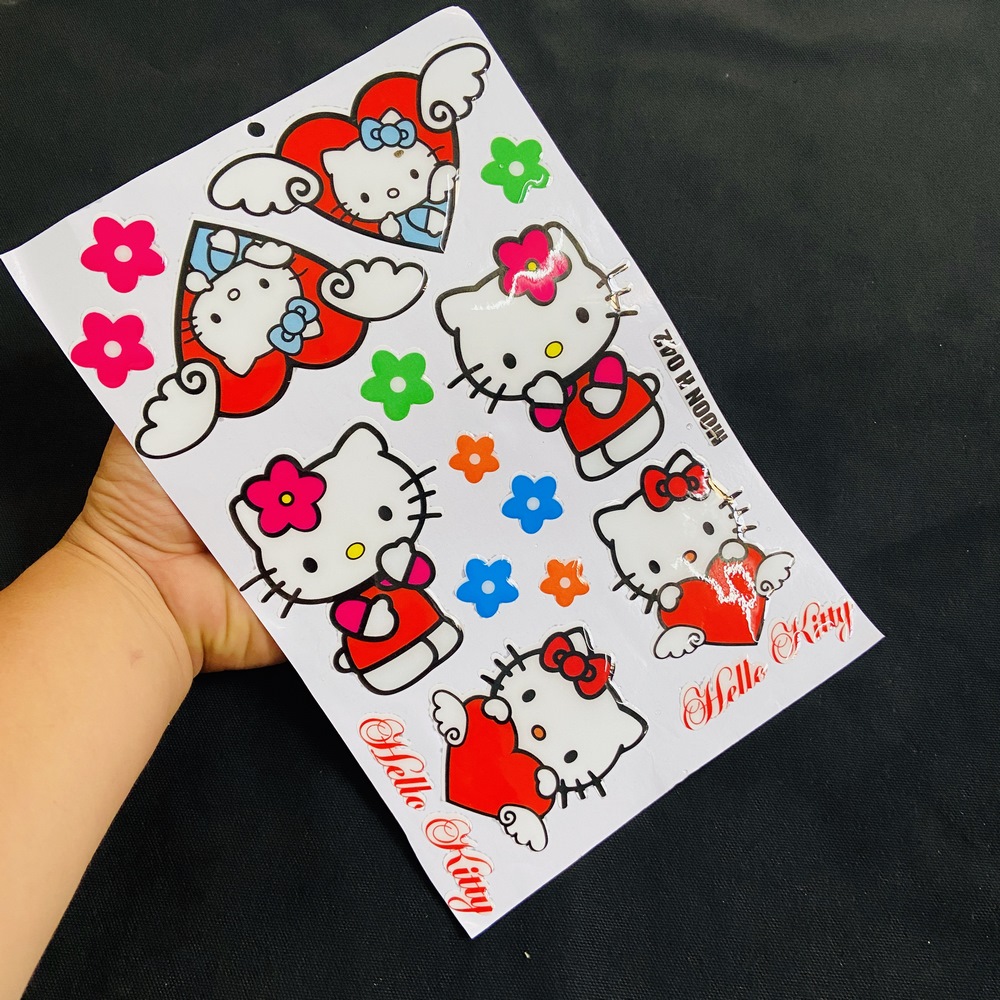 [HCM]TEM TẤM ĐỔ KEO DÁN XE HELLO KITTY SIÊU DỄ THƯƠNG (KITTY TRẮNG)