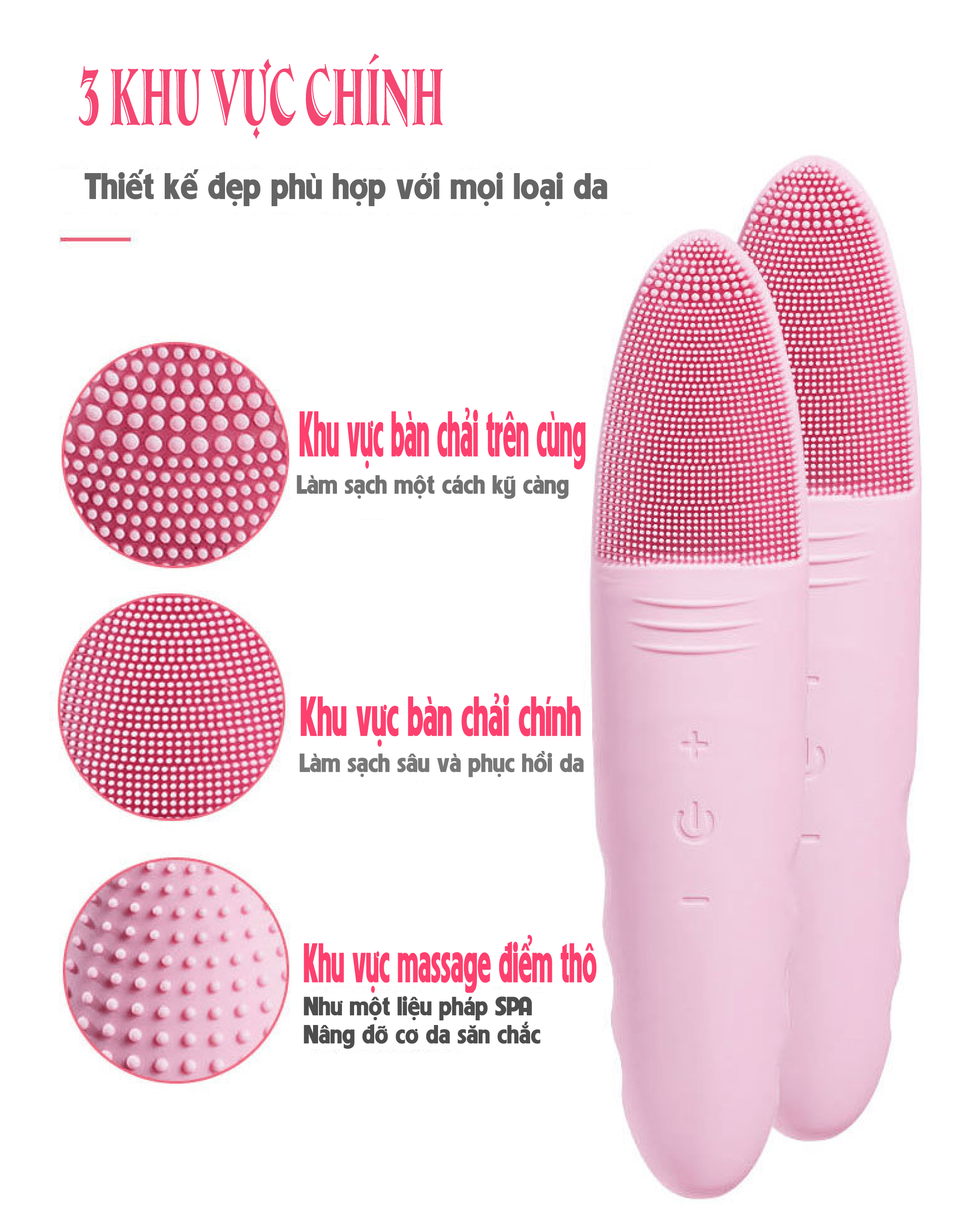 [BH 1 ĐỔI 1] Máy rửa mặt AIKEDILI SONIC FICAL BRUSH & MASSAGER