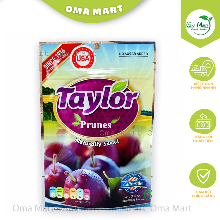Mận khô tự nhiên Taylor (Không đường) 50g